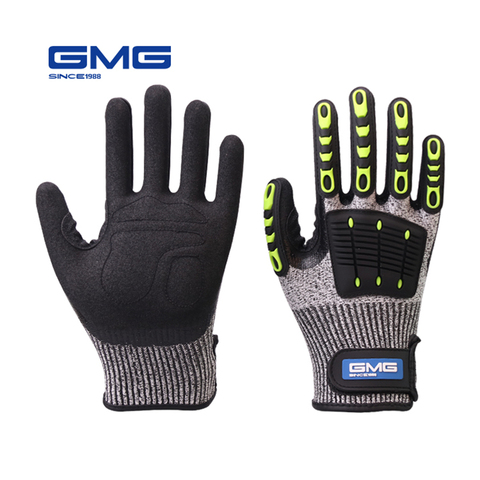 Guantes de trabajo de seguridad GMG TPR, gran oferta, antigolpes y vibración, resistentes a Cortes, mecánicos, Rusia, envío rápido ► Foto 1/6