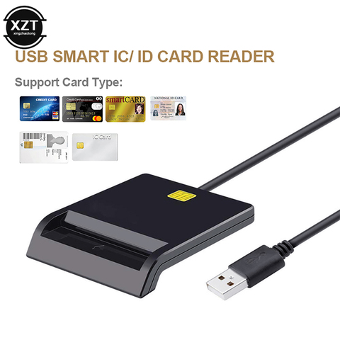 X01 USB lector de tarjeta inteligente Banco tarjeta IC/ID lector tarjetas EMV para Windows 7 8 10 Linux OS USB-CCID ISO 7816 para banco de impuestos ► Foto 1/6
