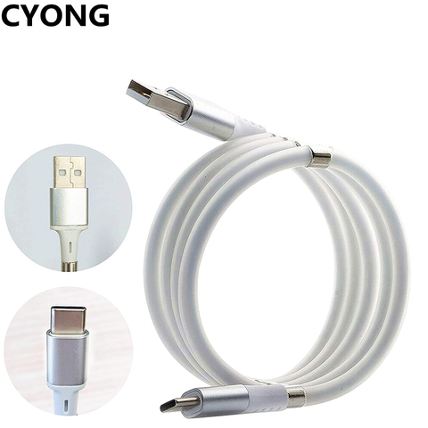 CYONG-Cable magnético de carga rápida, Cable retráctil automático, tipo C, Micro USB ► Foto 1/6