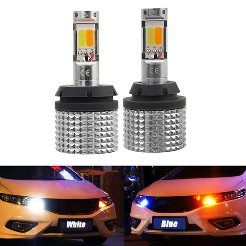 Luz de circulación diurna para coche, bombilla LED para Auto, señal de giro amarilla, modo Dual DRL, 1156, 7440, BA15S, BAU15S, P21W, PY21W ► Foto 1/6