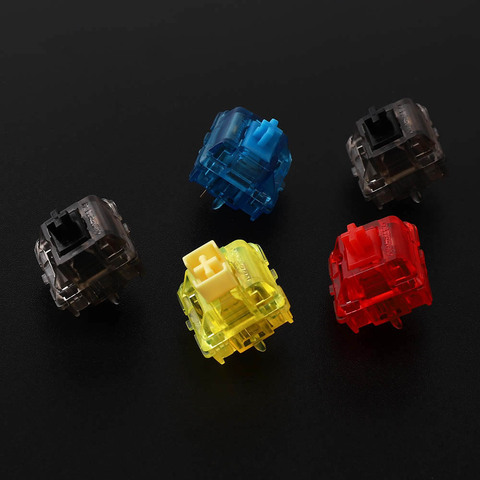 Gateron-interruptores de tinta v2, carcasa de smokey transparente, azul, amarillo, rojo, negro, silencioso, Teclado mecánico, interruptor personalizado de 5 pines ► Foto 1/5