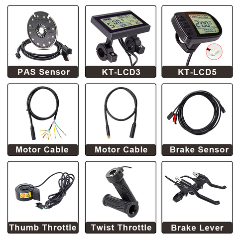 Piezas de controlador de bicicleta eléctrica, Sensor de freno KT, pantalla LCD, LCD3 LCD5 E, Cable de extensión de Motor, palanca de freno, acelerador giratorio, Sensor PAS ► Foto 1/6
