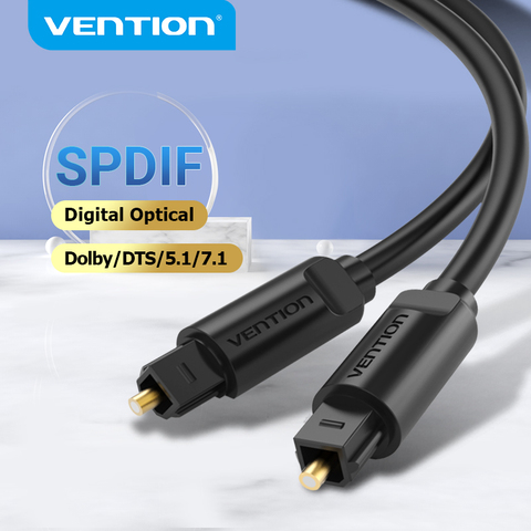 Cable de sonido óptico Digital Vention Toslink 1m 2m SPDIF Cable Coaxial para caja PS4 amplificadores reproductor Blu-ray barra de sonido Cable de fibra ► Foto 1/6
