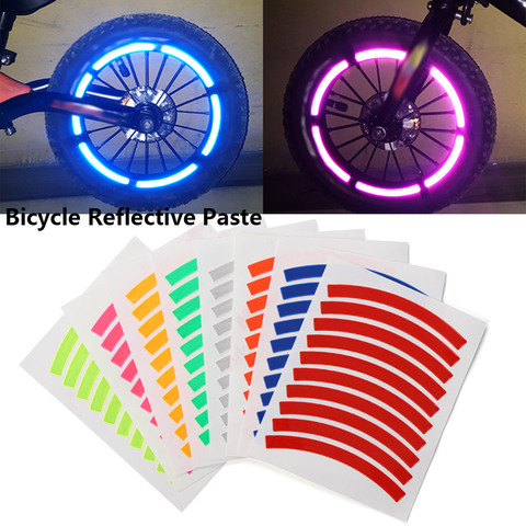 Cinta reflectante para neumáticos, pegatinas de seguridad para bicicleta de equilibrio de niños, pegatinas reflectantes para rueda, accesorios para bicicleta ► Foto 1/6