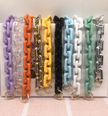 Cadenas gruesas coloridas con correa grande para mujer, cadena acrílica de caramelo para bolsos, con asa grande, correas cruzadas para hombro, decoración para bolso ► Foto 1/6