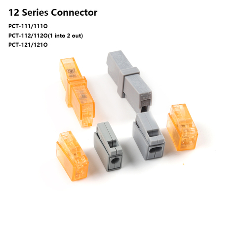 Conectores de cableado de resorte de crimpado rápido, bloque de terminales de empuje de Cable eléctrico, lámpara Led PCT-111/50/100, 30/112/121 Uds. ► Foto 1/5