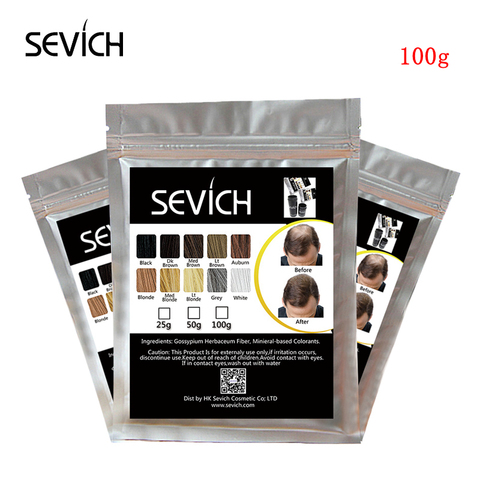 Sevich 100g fibra de construcción de cabello corrector de pérdida de cabello Thicken polvo cuidado del cabello producto crecimiento queratina salón tratamiento de cabello ► Foto 1/6