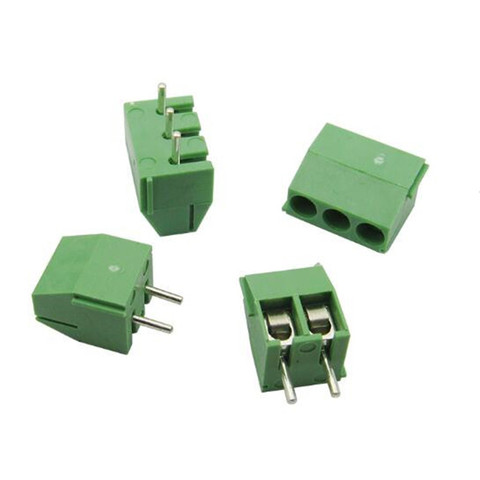 Conector de Terminal de tornillo de paso de 100mm, 2 pines, 3 pines, pierna recta, bloques de terminales PCB, KF350, verde de cobre, 3,5 Uds. ► Foto 1/4