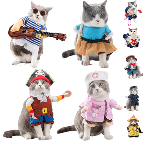 Traje de Cosplay de gato para gatos, disfraces bonitos de vaquero, piratas, cosas de fantasía, accesorios de sombrero para perros divertidos ► Foto 1/6