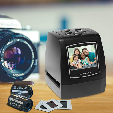 Escáner de película negativa, convertidor para películas de 35mm y 135mm, visor de imagen Digital de fotos con pantalla LCD de 2,4 