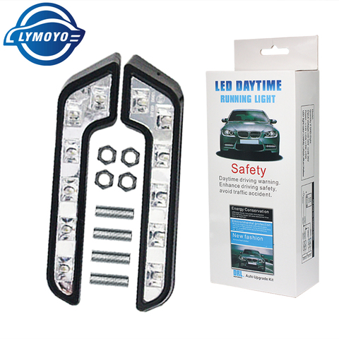 Lámpara de conducción antiniebla para coche, luz diurna DRL de 12V, superbrillante, resistente al agua, estilo de coche, 6LED, 2 uds. ► Foto 1/6