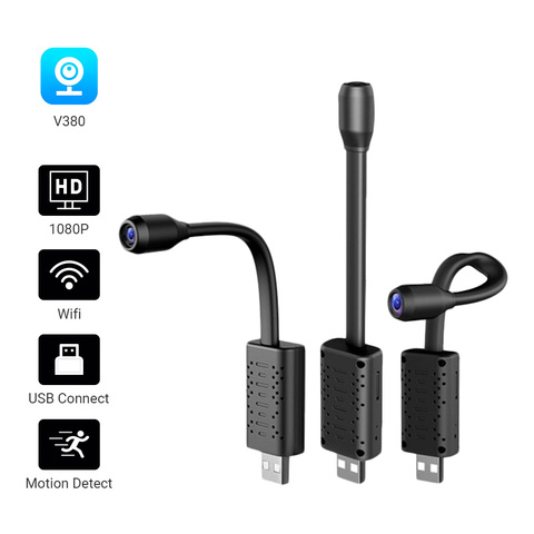 Hamrotte-minicámara de WIFI USB portátil HD 1080P, registro de detección de movimiento, Monitor de bebé, acceso remoto, V380 ► Foto 1/6