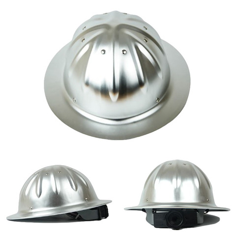 Casco de seguridad de aleación de aluminio, gorro duro de ala completa, ligero, de alta resistencia para la construcción, metalurgia, minería, gorro de trabajo ► Foto 1/4