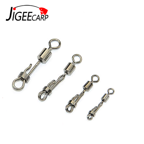 JIGEECARP 10 unids/lote carpa Rolling giratorio con cerradura Snap 8 anillo de forma de carpa pesca Pellet conector de sedal de pesca accesorios ► Foto 1/6