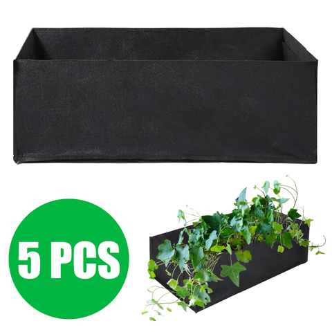 5 uds. 60x30x21 cm tela reutilizable grandes macetas de jardín planta maceta para verduras tomate patata zanahoria plantador bolsas de cultivo ► Foto 1/6