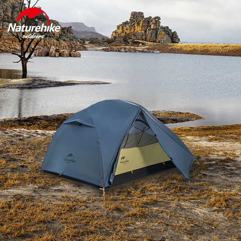 Naturehike-tienda de campaña ultraligera 15D mejorada, carpa de silicona con huella para 2 personas, 4 Estaciones, 15D ► Foto 1/5