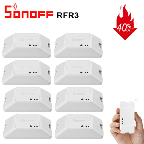 Sonoff-interruptor de luz RFR3 R3 RF, inalámbrico, WIFI, 433MHZ, Control remoto, LAN, eWelink, compatible con aplicación Alexa/Google Smart Home, 1/5/Uds. ► Foto 1/6