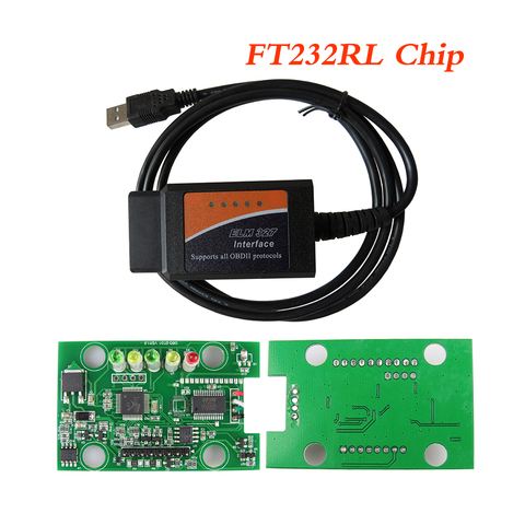 ELM327-herramienta de diagnóstico de coche, escáner de diagnóstico de coche, USB, OBD2, Super FT232RL, ELM 327, V1.5, USB, OBD 2, soporte de EML-327, J1850 ► Foto 1/6