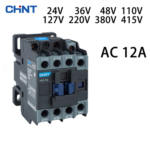CHINT-NXC-12 de sobrecarga térmica, controlador de 12a, CA de 24V, 36V, 48V, 110V, 127V, 220V, 380V, 415V, personalizable, se puede combinar con relé de sobrecarga térmica ► Foto 1/4