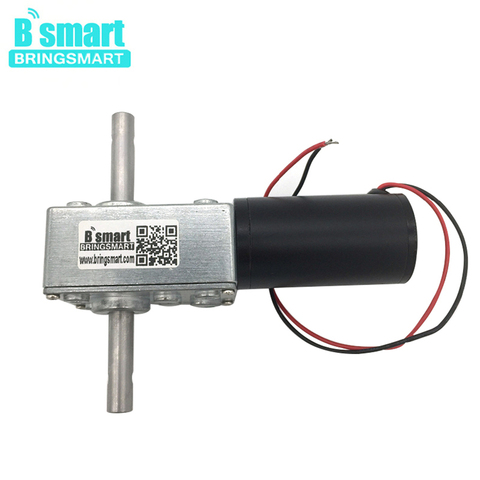 Bringsmart 5840-31zy DC 12V voltios de Motor doble eje largo 33MM caja de cambios inversa todos los engranajes de Metal 12-470RPM Motor de velocidad 24V ► Foto 1/6