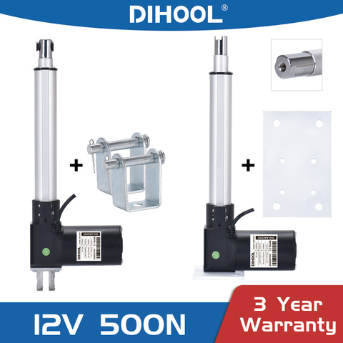 Actuador lineal eléctrico de 50kg cc 12V, 40 mm/s de velocidad, 500N de carga, 100mm, 600mm, 800mm, carrera, elevación recíproca, escaleras, escritorio ajustable ► Foto 1/1