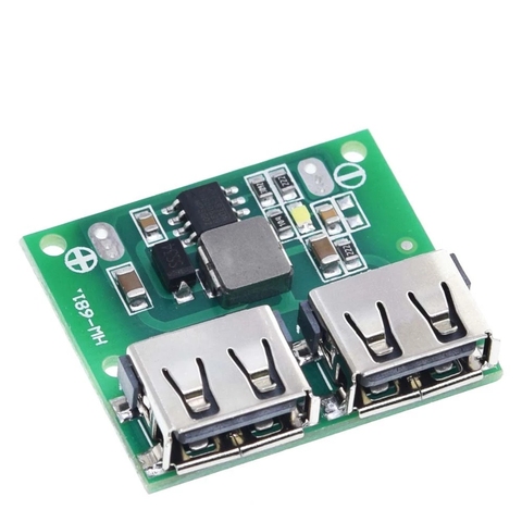 Módulo de potencia de cargador reductor de 9V, 12V, 24V a 5V, DC-DC, salida USB Dual, placa de tensión Buck, 3A, regulador de carga de coche, 6-26V ► Foto 1/6