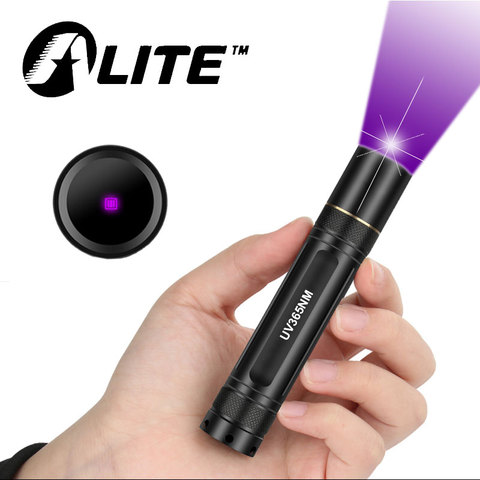 TMWT-linterna de LED UV de alta potencia, luz ultravioleta UV de 5W, filtro negro, 18650 nm, para detección de huellas dactilares ► Foto 1/6