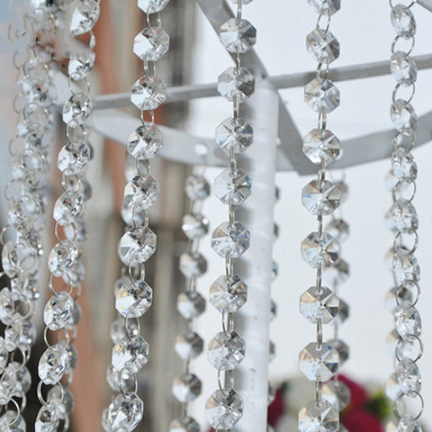 Adornos navideños para el hogar, cuentas colgantes de cristal de 1/5M para decoración del hogar, guirnaldas de cuentas acrílicas, suministros de decoración para bodas y fiestas ► Foto 1/6