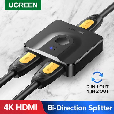Ugreen HDMI compatible con divisor 3D 4K para Xiaomi mi recuadro Bi-direccional compatible con HDMI Switcher para Xbox PS4 TV Box divisor ► Foto 1/6