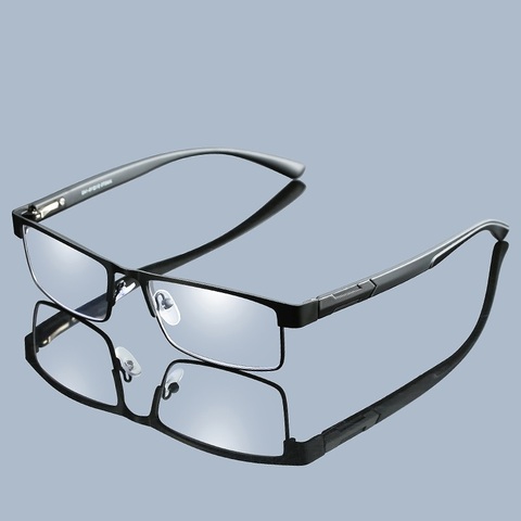 Gafas de lectura de Metal para hombre, lentes de presbicia para ordenador de negocios a la moda, con estuche, 1,0, 1,5, 2,0, 2,5, 3,0, 3,5, 4,0 ► Foto 1/6