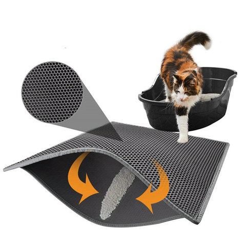 Estera para residuos de gato EVA doble capa atrapador de arena para gatos Mat plegable impermeable y transpirable antideslizante gato productos ► Foto 1/6