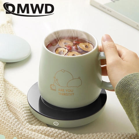DMWD-Mini plato caliente eléctrico portátil, 220V, leche de bebé, Té más caliente, calentador de agua de café, taza calefactora, posavasos de conservación de calor ► Foto 1/5