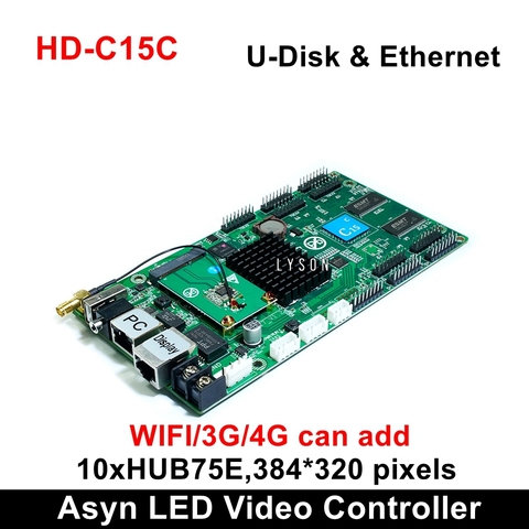 Huidu HD-C10/C10C/HD-C30 asíncrono de interior y al aire libre de vídeo LED controlador de pantalla puede agregar 3G/4 g/Wifi/brillo/temperatura ► Foto 1/6