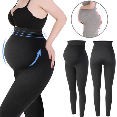 Alta cintura Leggings de maternidad embarazada cintura vientre apoyo Legging mujeres embarazo pantalones ajustados embarazo bragas para la forma del cuerpo ► Foto 1/6