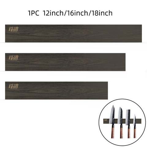 Tira magnética de madera para cuchillos, soporte de cocina de 12- 18 pulgadas, estante para cuchillos de acero, bloque de madera de Acacia ► Foto 1/6