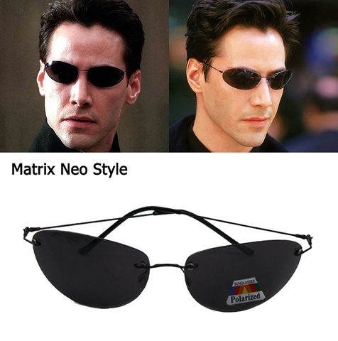 Gafas De Sol clásicas ultraligeras para conducir, lentes De Sol polarizadas De titanio, estilo Matrix Neo, sin montura ► Foto 1/6