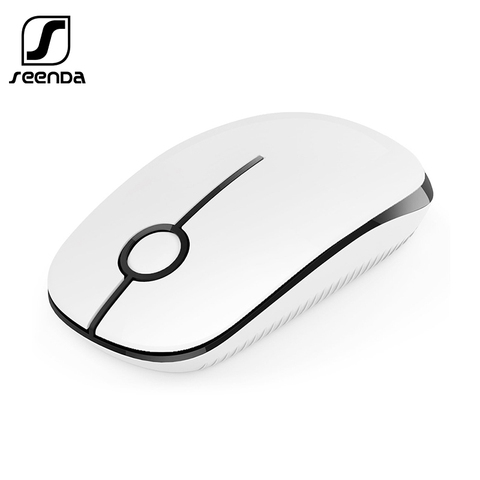 SeenDa-ratón inalámbrico silencioso de 1600 DPI, Mouse óptico inalámbrico de 2,4 GHz para ordenador portátil, PC, Delgado ► Foto 1/6