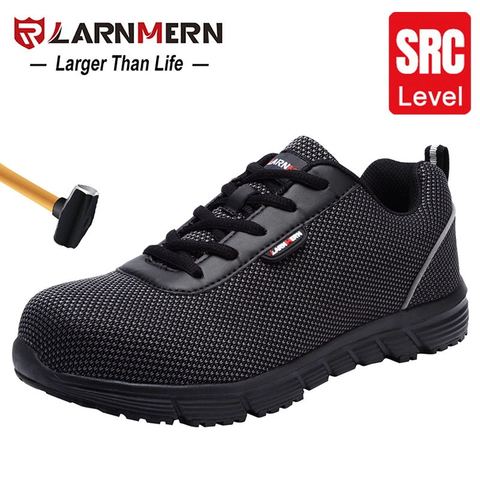 LARNMERN zapatos de trabajo de seguridad para hombres punta de acero ligero transpirable antigolpes SRC antideslizante reflectante Casual zapatilla ► Foto 1/6