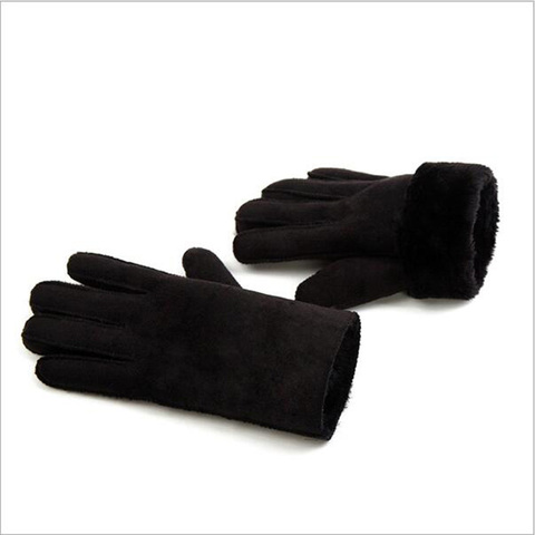 Guantes gruesos y cálidos de ante para hombre y mujer, manoplas Unisex a la moda, con felpa gruesa, resistentes al viento, para ciclismo, G127 ► Foto 1/5