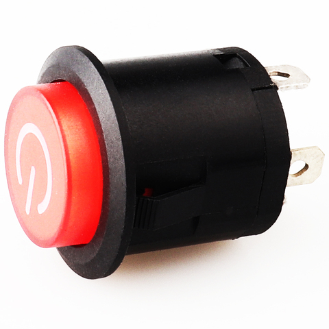 PBS-422AD, interruptor de botón con bloqueo automático con interruptor rojo y negro claro ► Foto 1/6