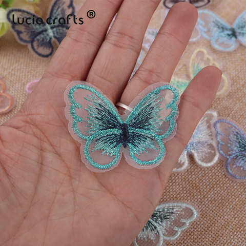 Lucia Crafts-parche bordado de tela multicolor, mariposa de encaje, poliéster, DIY, L0919, 10/12 uds. ► Foto 1/6