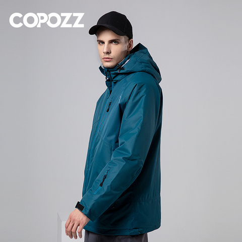 COPOZZ-Chaqueta de esquí de Snowboard para hombre, Parkas cálidas con capucha, impermeable, para senderismo, Camping, esquí, talla S-XXL ► Foto 1/6