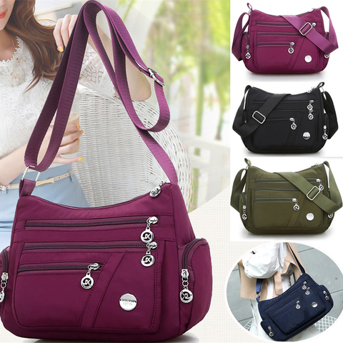 Bolso de nailon impermeable para mujer, bandolera de gran capacidad, de viaje, informal, de alta calidad ► Foto 1/6