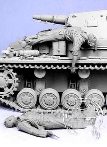 Conjunto de báscula sin pintar 1/35 escapando del tanque alemán figura de la tripulación de la Segunda Guerra Mundial modelo de resina envío gratis ► Foto 1/1