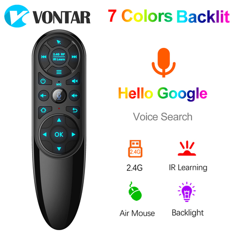 Q6 Pro Control remoto por voz 2,4G inalámbrico Air Mouse con giroscopio color retroiluminada IR aprendizaje para Android TV Box tx9s x1 x3 pro ► Foto 1/6