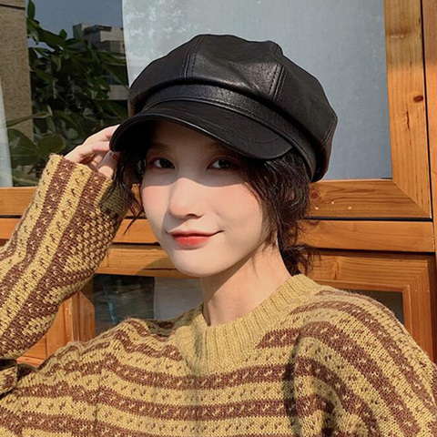 DYLAOPAN nuevo de Lana octogonal sombreros para las mujeres Casual gorro de otoño-invierno de moda de la Boinas gorra de boina de vendedor de Gatsby tapas ► Foto 1/6