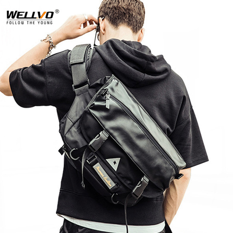 Bolso cruzado informal de moda para hombre, bandolera de cuero y nailon de alta calidad, bolso negro para portátil, bolsa de viaje XA697ZC, novedad de 2022 ► Foto 1/6