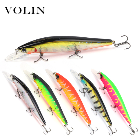 Volin-señuelo de pesca Wobbler pececillo flotante, Lucio, Lucio, 110mm, 15g, 3 ganchos de pesca, señuelo para peces de agua poco profunda, 1 ud. ► Foto 1/6