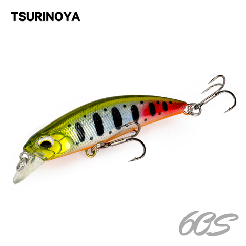 TSURINOYA-Señuelos de pesca profesional, cebos para pesca, resistentes, Minnow de 60S 60mm 6.1g DW67 ► Foto 1/6