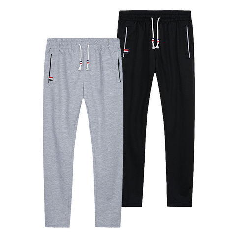 Pantalones de chándal de talla grande tamaño de los hombres pista corredores pantalones de cintura elástica deporte Casual pantalones holgados gimnasio ropa negro gris ► Foto 1/6